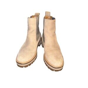 Timberland Women's Courmayeur Chelsea Pull On Ankle Boots Taupe Leather Size 7.5